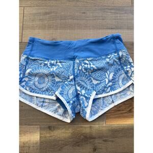 Lululemon Run Speed Short Beachy Floral White Porcelaine Size 4